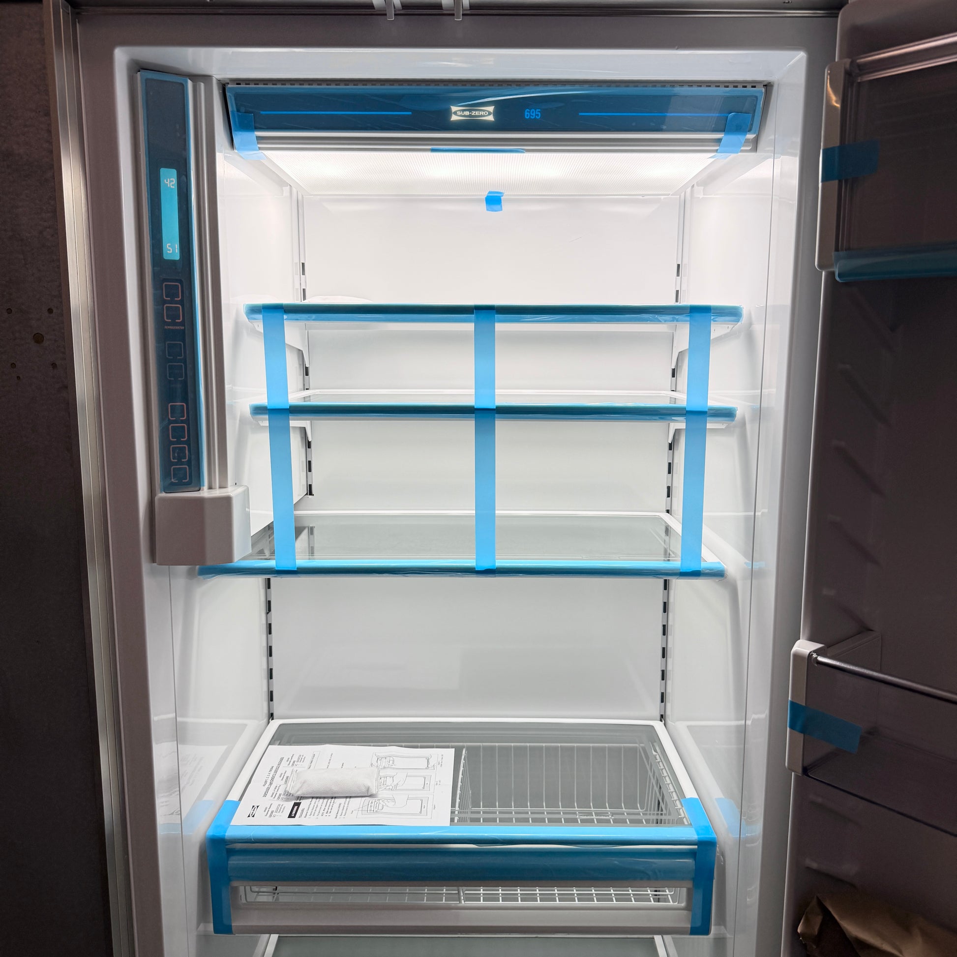 Refurbished: Sub-Zero 695/0 2 48” Side By Side Refrigerator Water/ Ice Dispenser Panel Ready