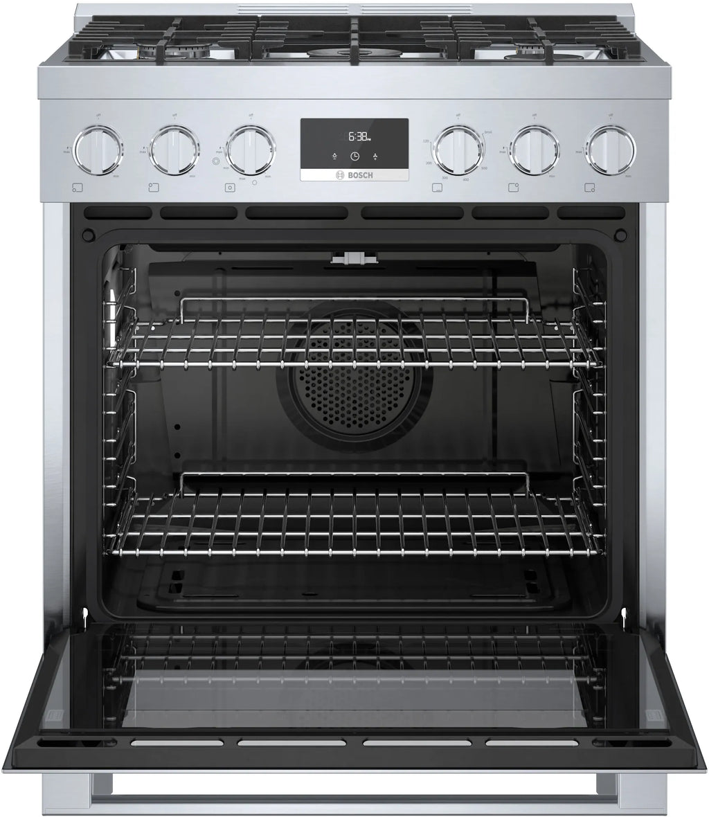 Used: Bosch 800 Series 30 In. Stainless Steel Industrial-Style Gas Range - HGS8055UC