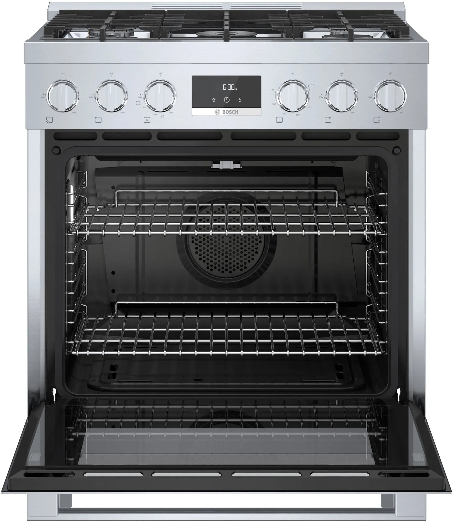 Used: Bosch 800 Series 30 In. Stainless Steel Industrial-Style Gas Range - HGS8055UC