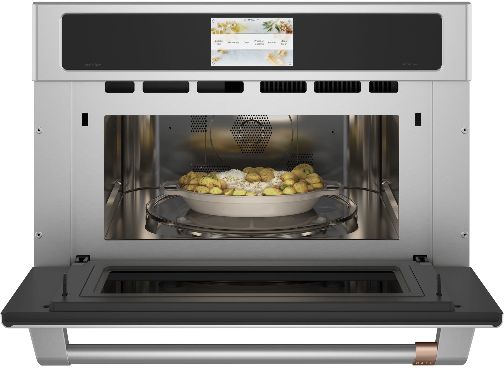 New: Cafe 5-In-1 Single Wall Oven With 240 V Advantium Technology 30-Inch in Stainless Steel - CSB923P2VS1