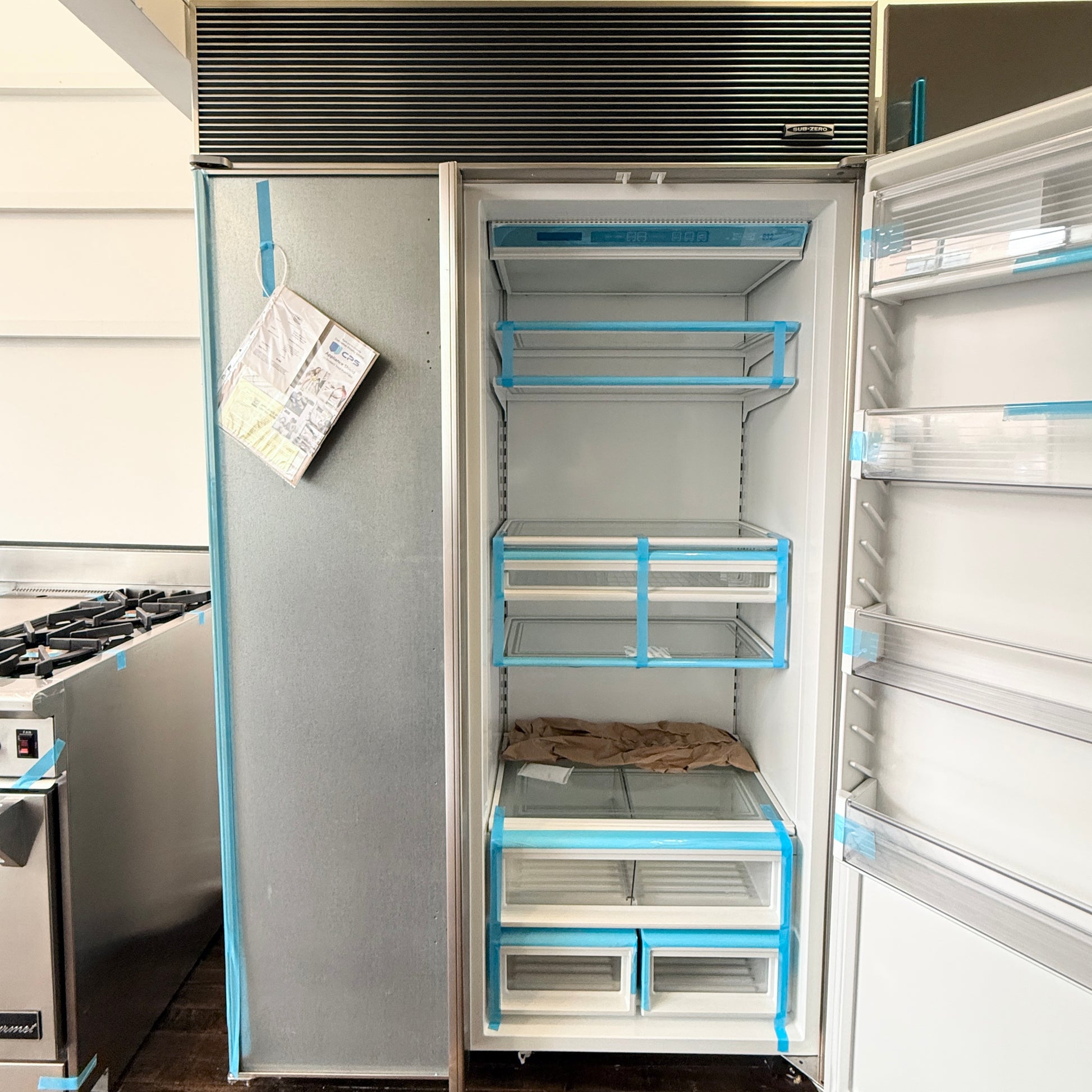 Refurbished: Sub-Zero 632/F 3 48” Side By Side Refrigerator Framed Panel Ready