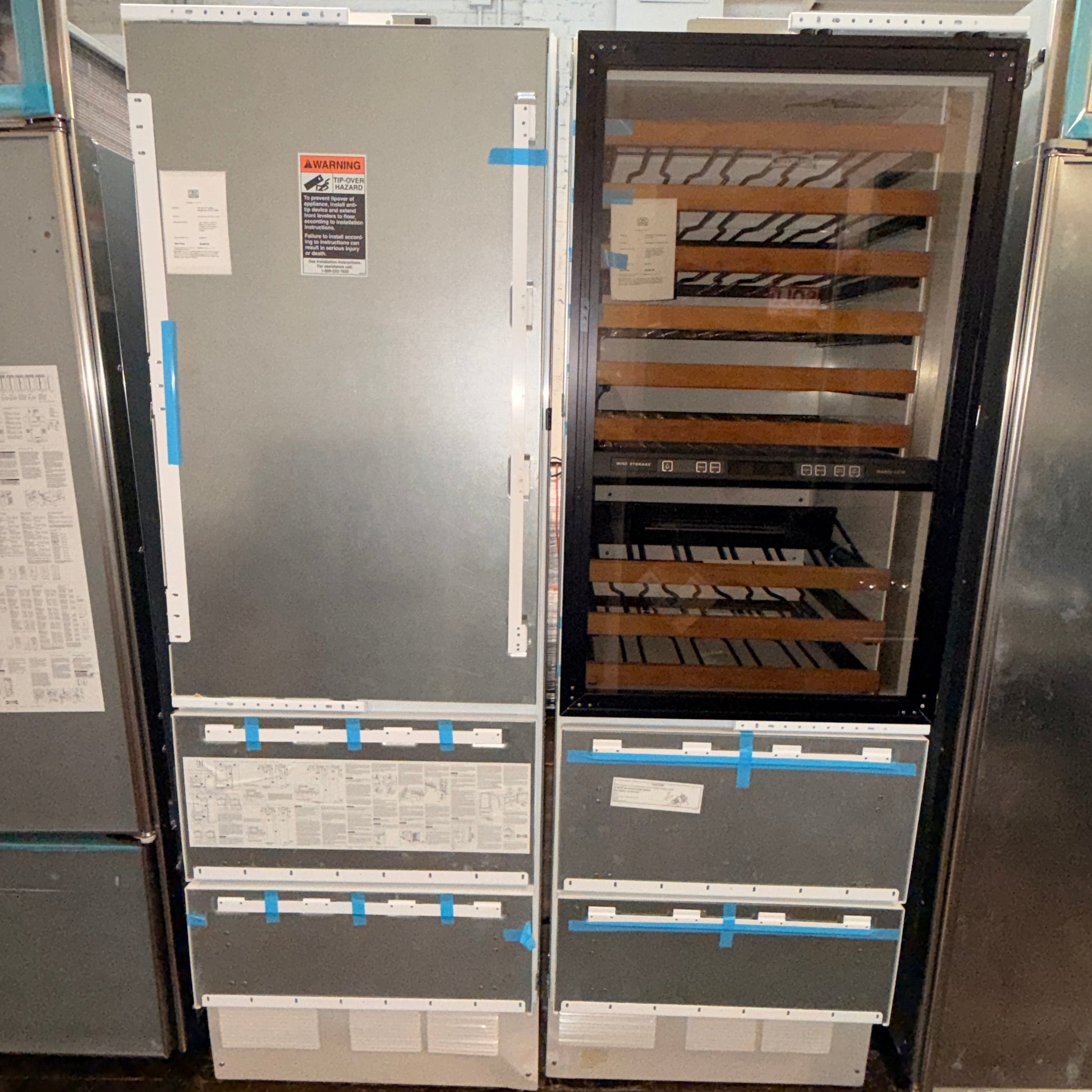 Refurbished: Sub-Zero 700TC & 427R Panel Ready Built-In Refrigerator & Wine Storage Set