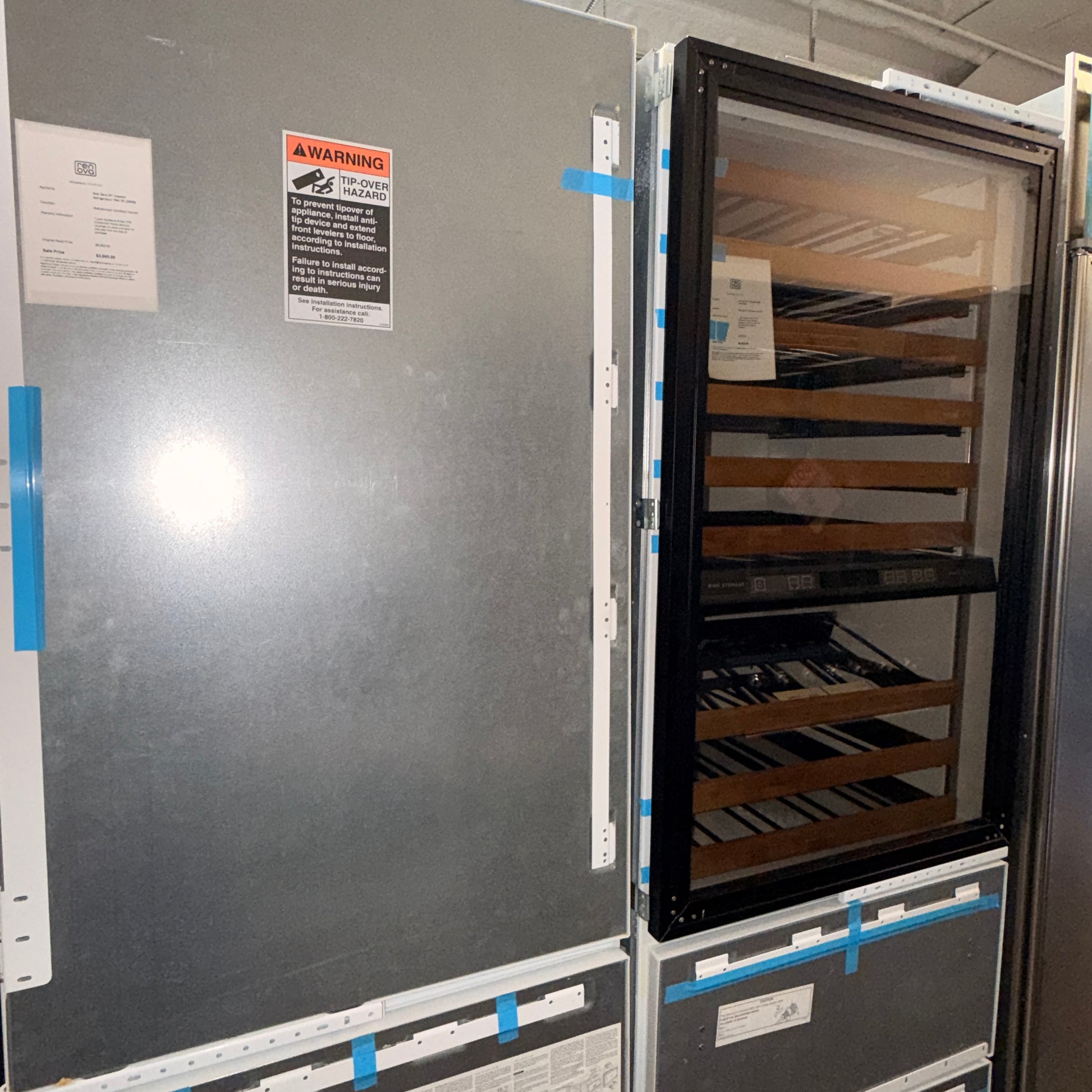 Refurbished: Sub-Zero 700TC & 427R Panel Ready Built-In Refrigerator & Wine Storage Set