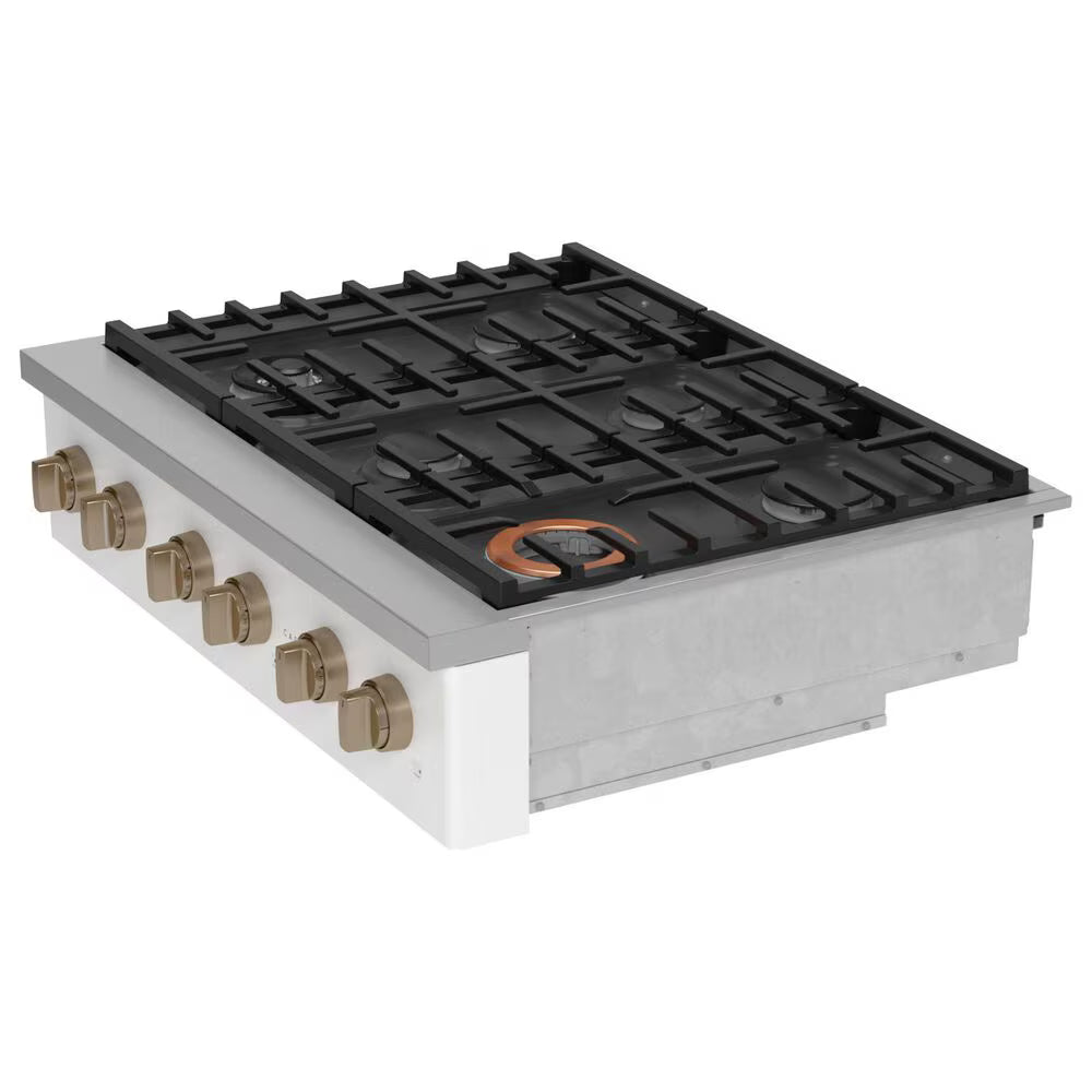 New: CAFÉ™ 36" Commercial-Style Gas Rangetop with 6 Burners (Natural Gas) CAFE Model #CGU366P4TW2