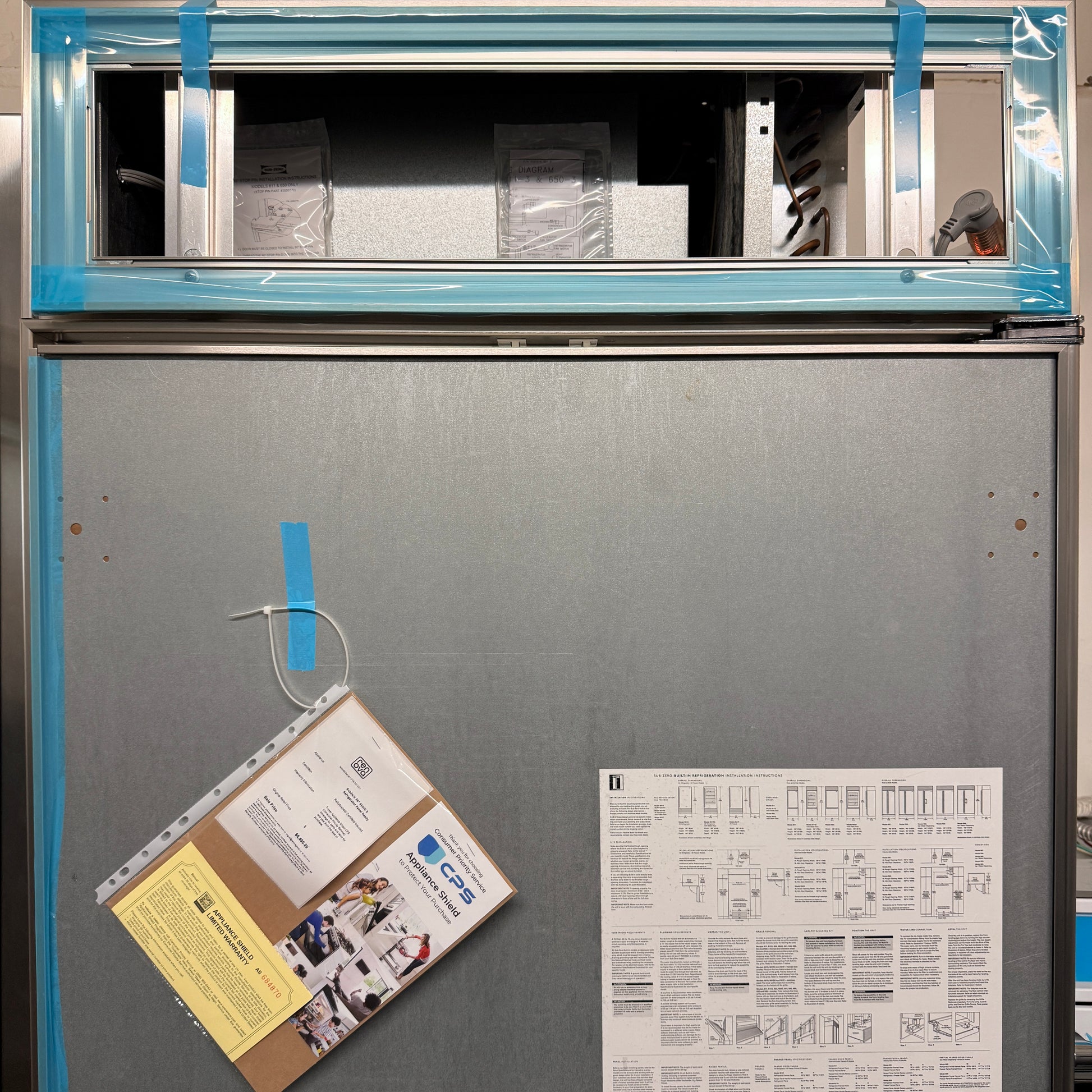Refurbished: Sub-Zero 650/0 3 36” Bottom Freezer Refrigerator Panel Ready