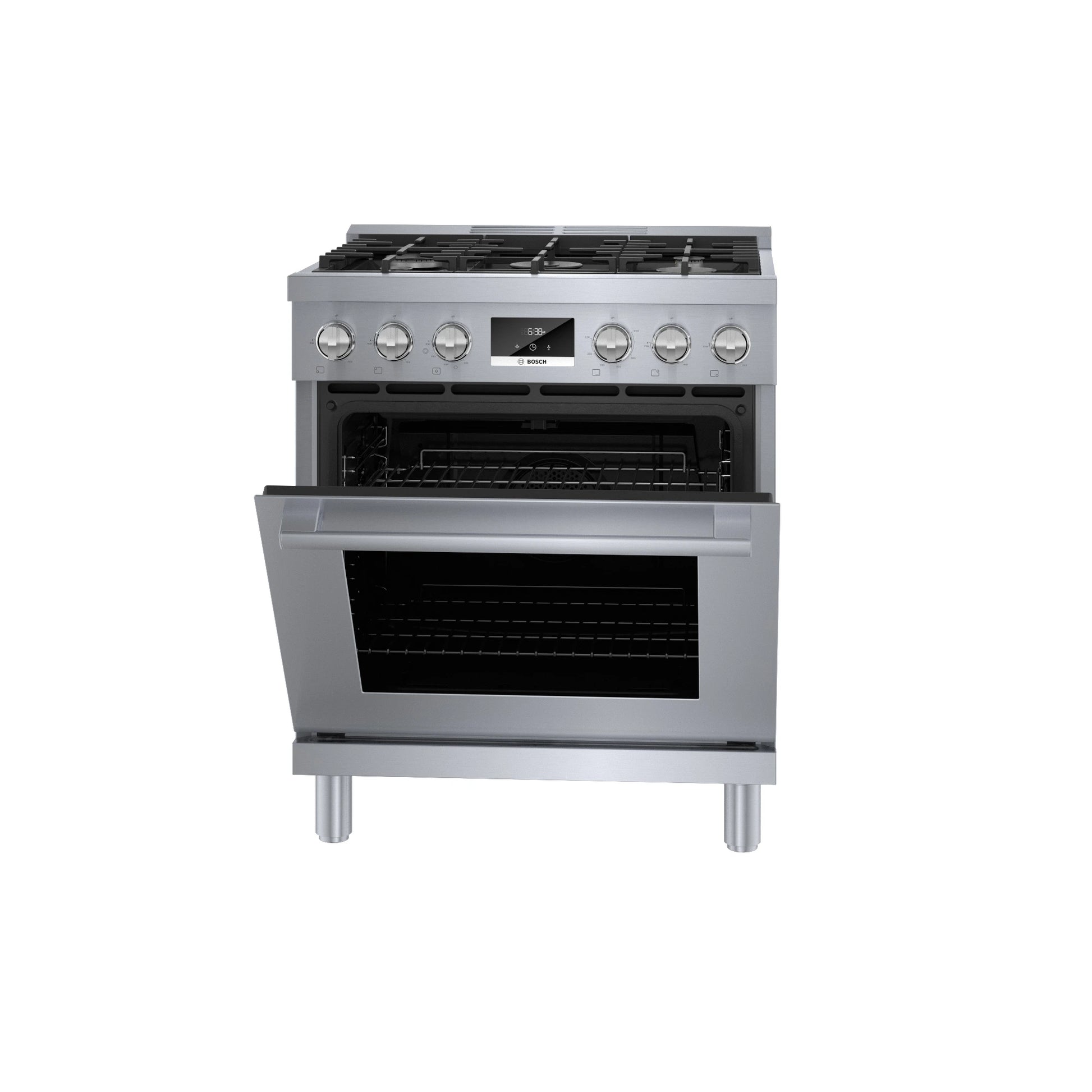 Used: Bosch 800 Series 30 In. Stainless Steel Industrial-Style Gas Range - HGS8055UC