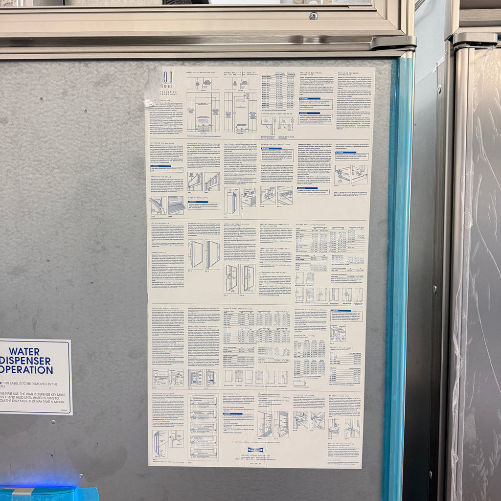 Refurbished: Sub-Zero 695/0 2 48” Side By Side Refrigerator Water/ Ice Dispenser Panel Ready