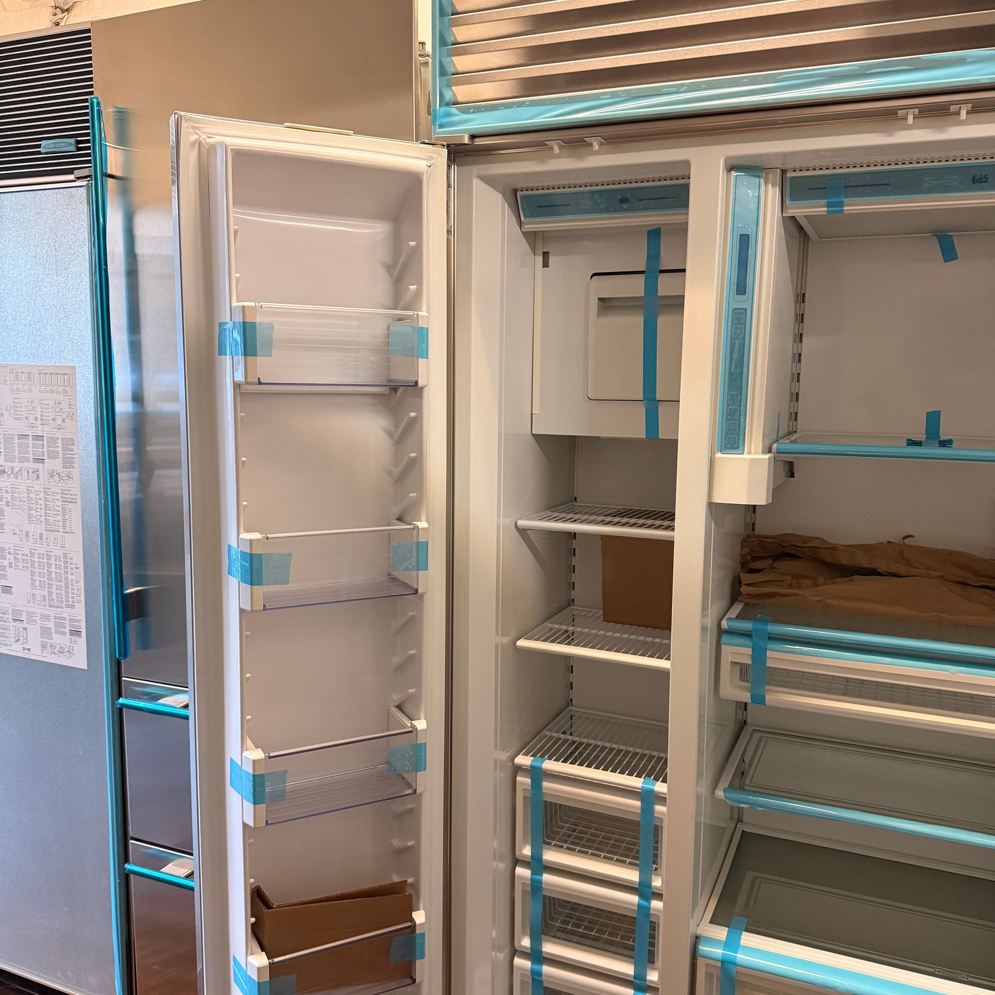 Refurbished: Sub-Zero 685/S 42” Side By Side Refrigerator Water/ Ice Dispenser Stainless Steel