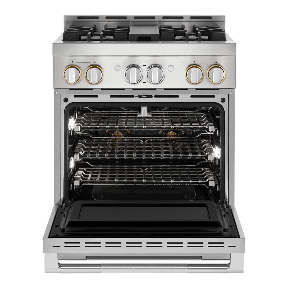 Used: RISE™ 30" Gas Professional Range Dual-Stacked PowerBurner and Halo-Effect Knobs