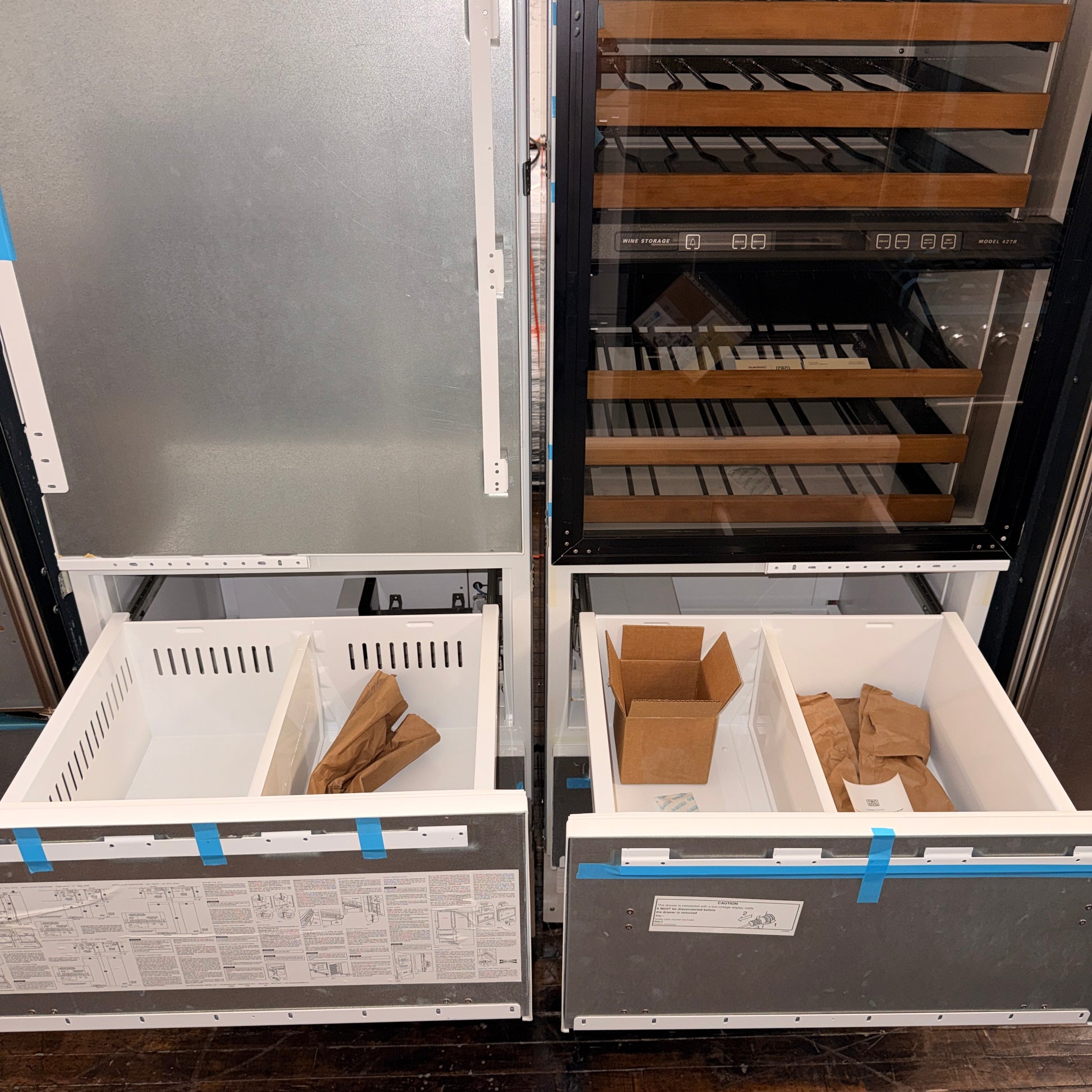 Refurbished: Sub-Zero 700TC & 427R Panel Ready Built-In Refrigerator & Wine Storage Set