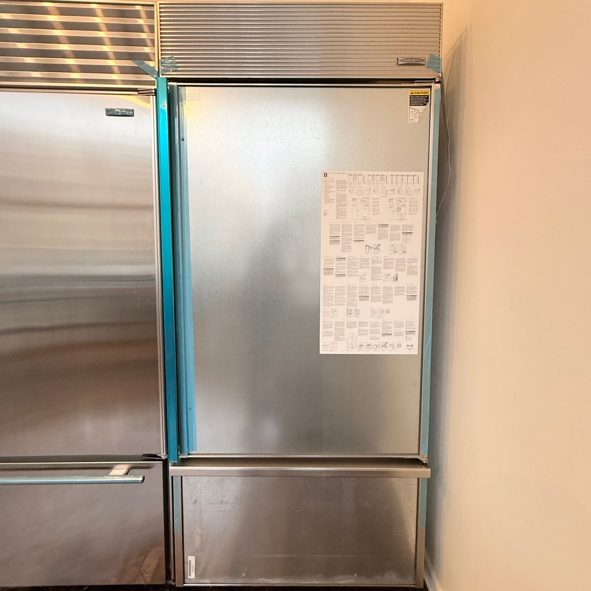 Refurbished: Sub-Zero Bi-36U/0 36” Bottom Freezer Refrigerator Panel Ready