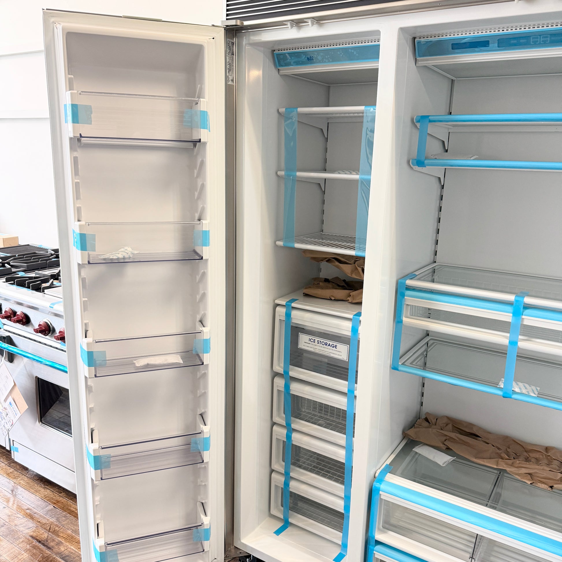 Refurbished: Sub-Zero 632/F 3 48” Side By Side Refrigerator Framed Panel Ready