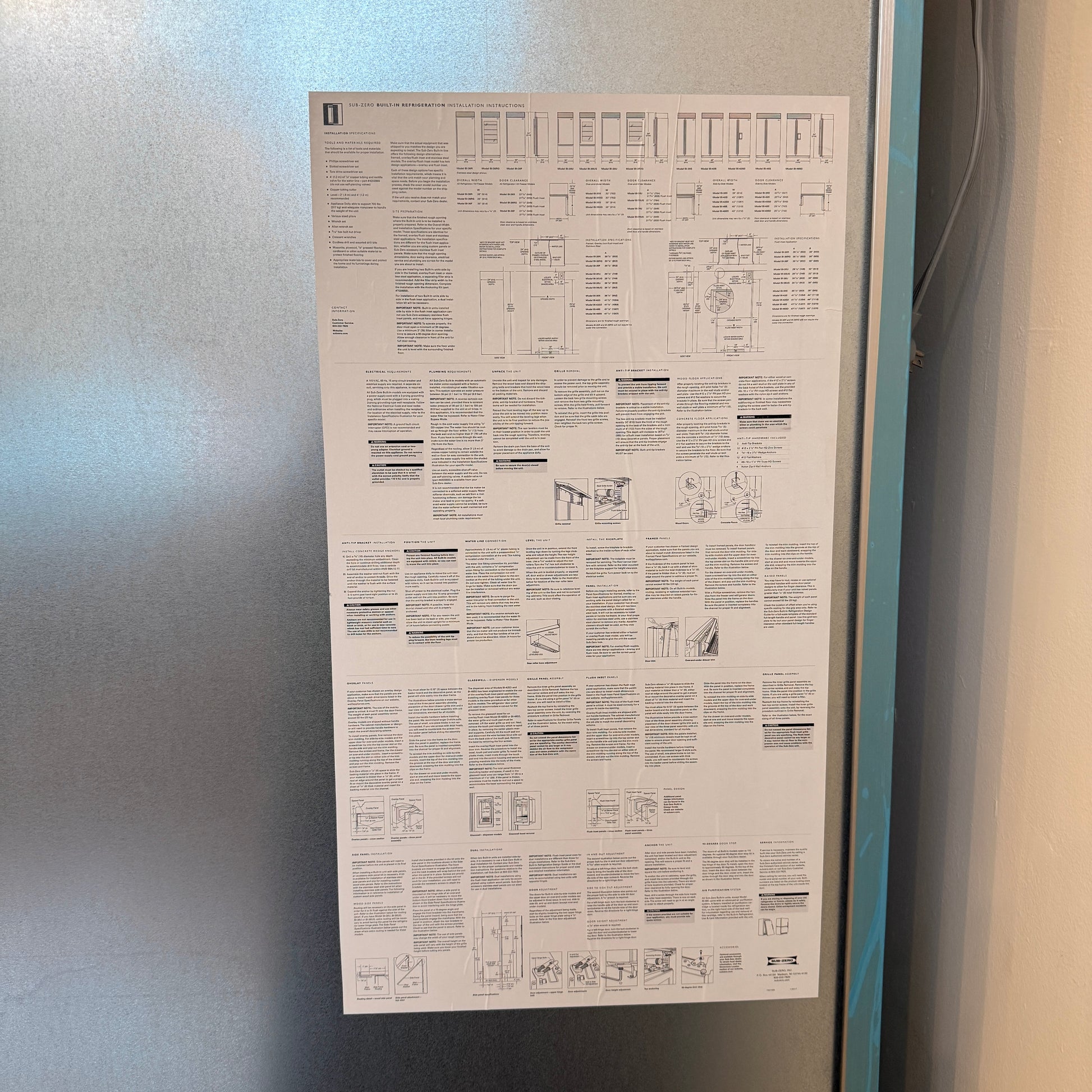 Refurbished: Sub-Zero Bi-36U/0 36” Bottom Freezer Refrigerator Panel Ready