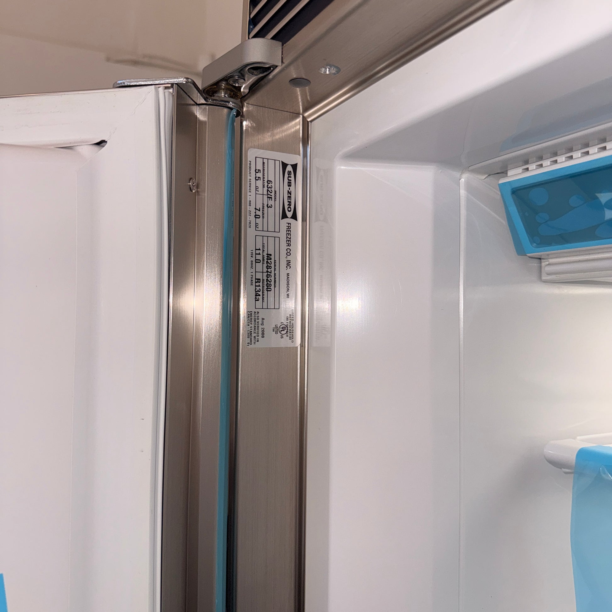 Sub-Zero 632/F 48” Overlay Panel Ready Built-In Side-by-Side Refrigerator/Freezer