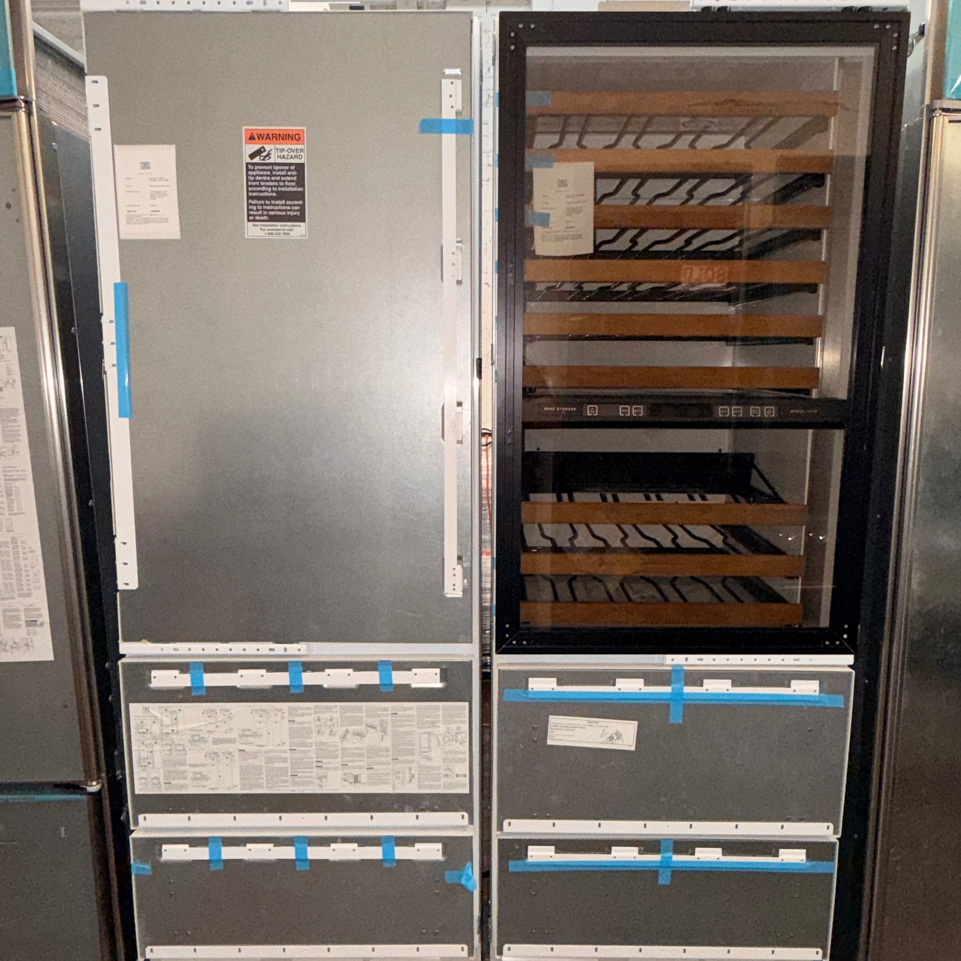 Refurbished: Sub-Zero 700TC & 427R Panel Ready Built-In Refrigerator & Wine Storage Set