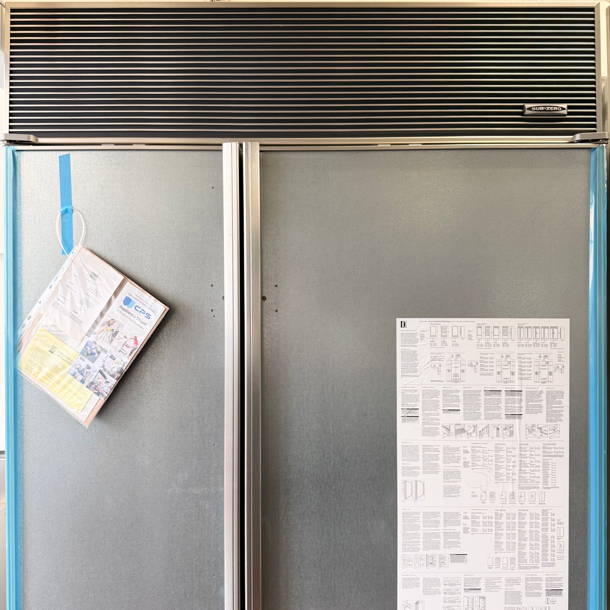 Refurbished: Sub-Zero 632/F 3 48” Side By Side Refrigerator Framed Panel Ready