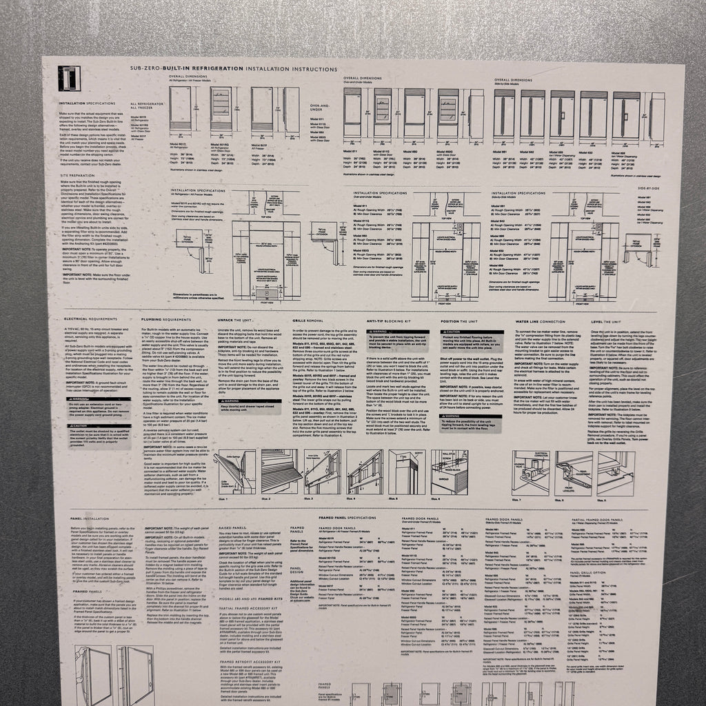 Refurbished: Sub-Zero 650/0 3 36” Bottom Freezer Refrigerator Panel Ready