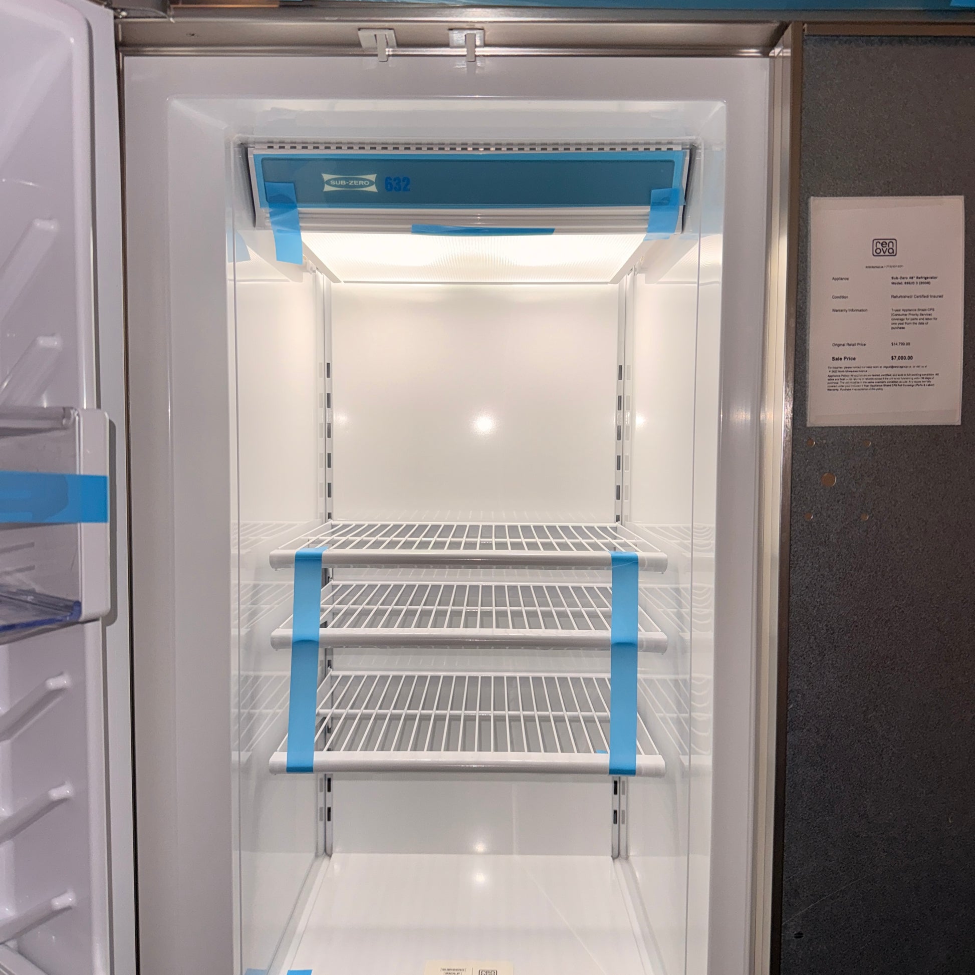 Refurbished: Sub-Zero 632/O 48” Built-In Side-by-Side Refrigerator Freezer | Panel Ready