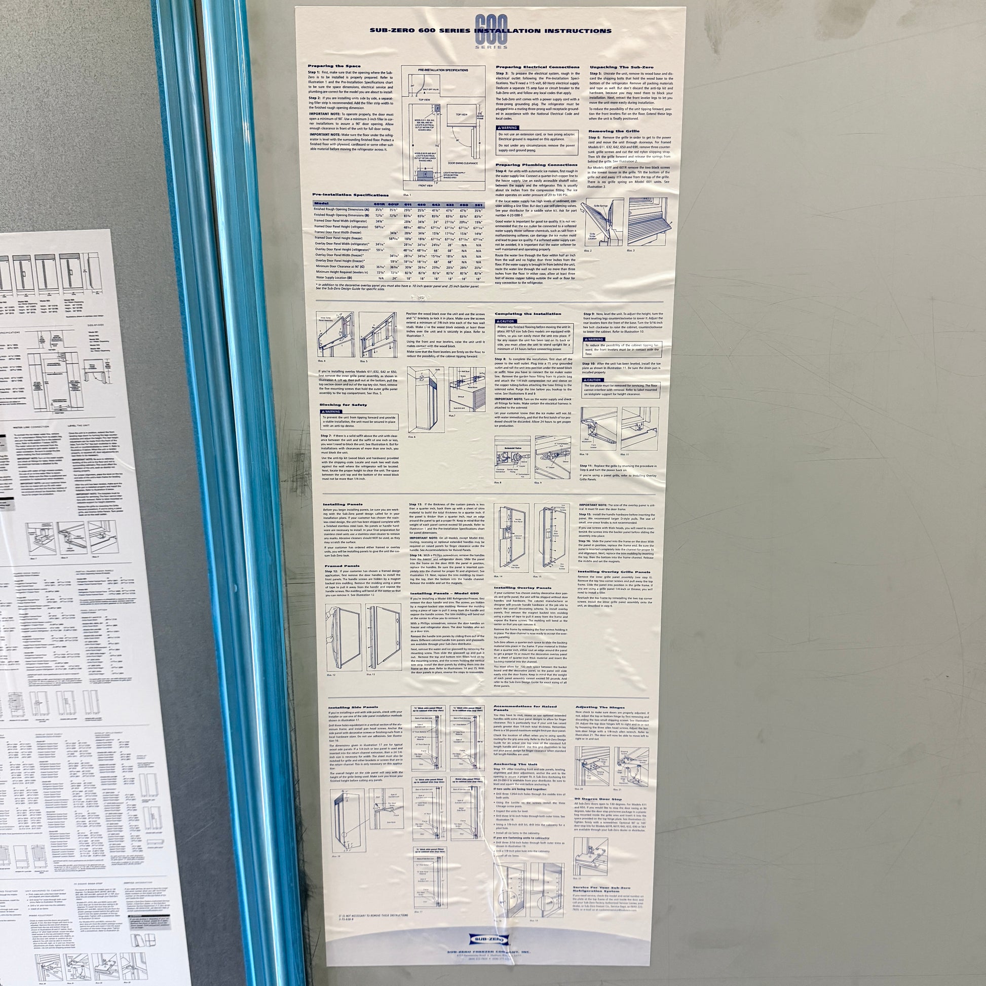 Refurbished: Sub-Zero 601F/0 36” Refrigerator Panel Ready