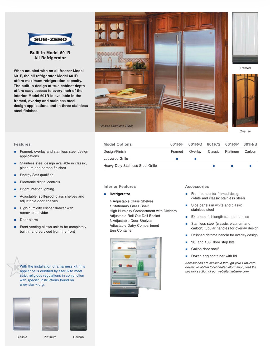 Refurbished: Sub-Zero 601F/0 + 601R/0 Set 36” (72”) Freezer & Refrigerator Panel Ready