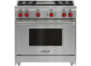 Wolf GR364G 36" Gas Range - 4 Burners w/Griddle