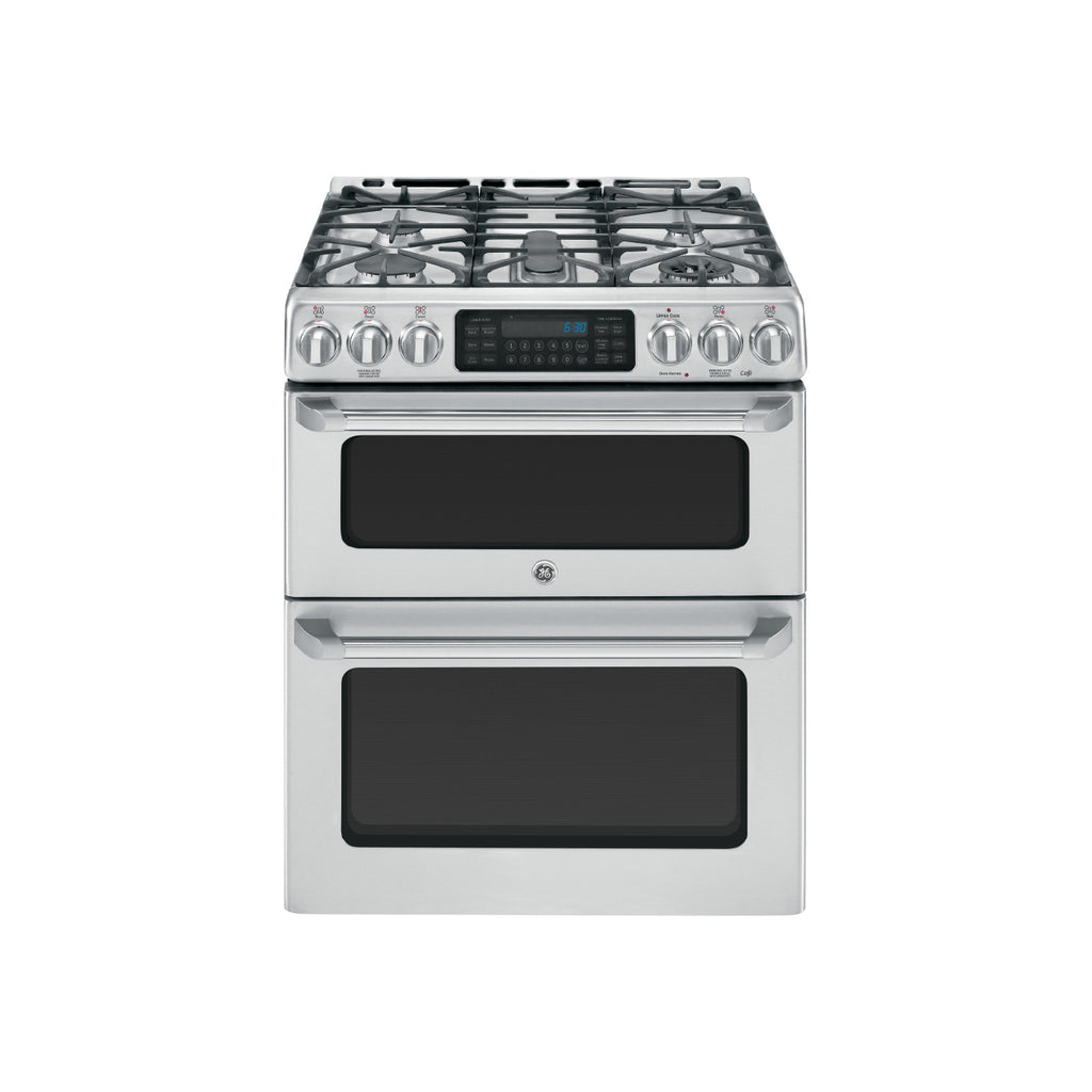Used: GE Café™ Series 30" Slide-In Front Control Gas Double Oven with Convection Range CGS990SETSS