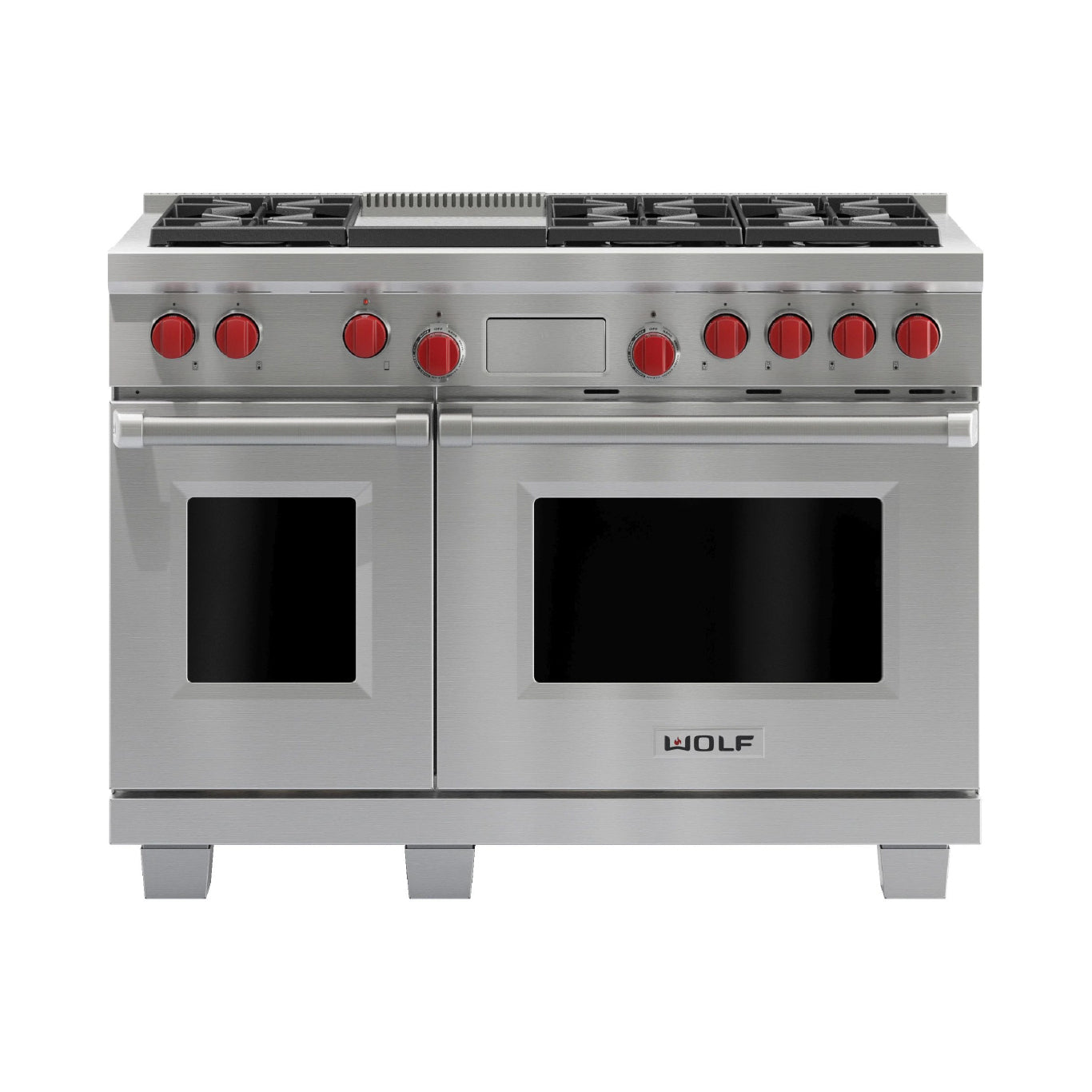 Used: Wolf® 48" Stainless Steel Pro Style Dual Fuel Range Model #: DF486GLP
