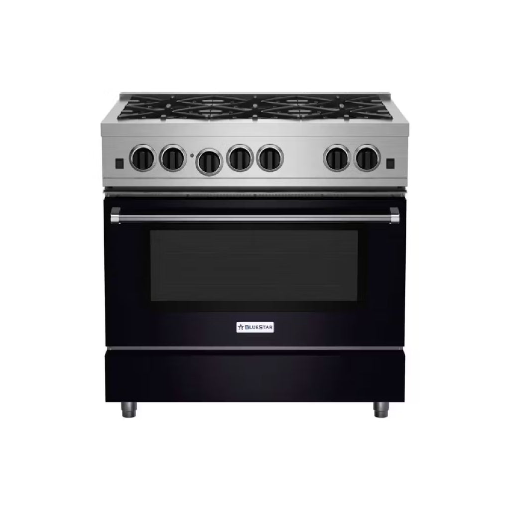 Used: BlueStar 36" NOVA (RNB Series) - Gas Range Professional 6 Burners - Stainless Steel/ Black