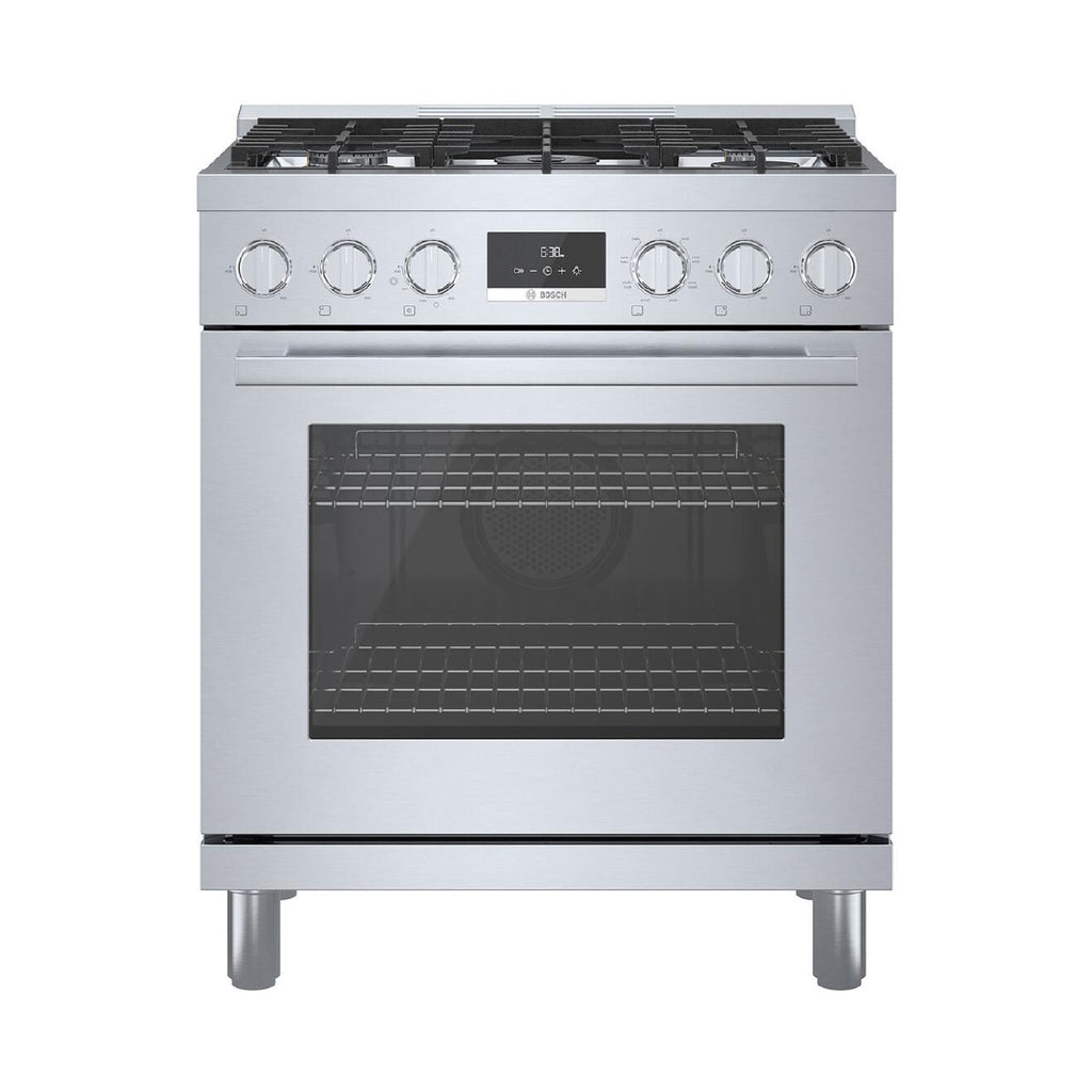 Used: Bosch 800 Series 30 In. Stainless Steel Industrial-Style Gas Range - HGS8055UC