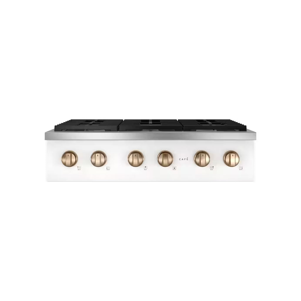New: CAFÉ™ 36" Commercial-Style Gas Rangetop with 6 Burners (Natural Gas) CAFE Model #CGU366P4TW2