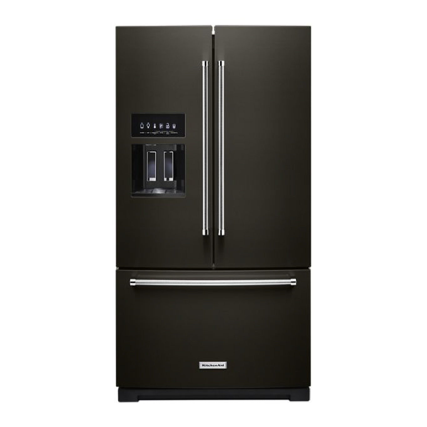 Used: KitchenAid 26.8 Cu. Ft. Standard Depth French Door Refrigerator 36-Inch Wide in PrintShield Black Stainless Steel - KRFF577KBS