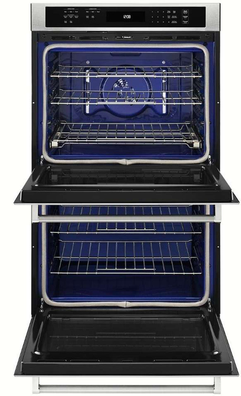Used: KODE300ESS KitchenAid 30" Double Wall Oven with Even-Heat Upper True Convection and Glass Touch Display - Stainless Steel