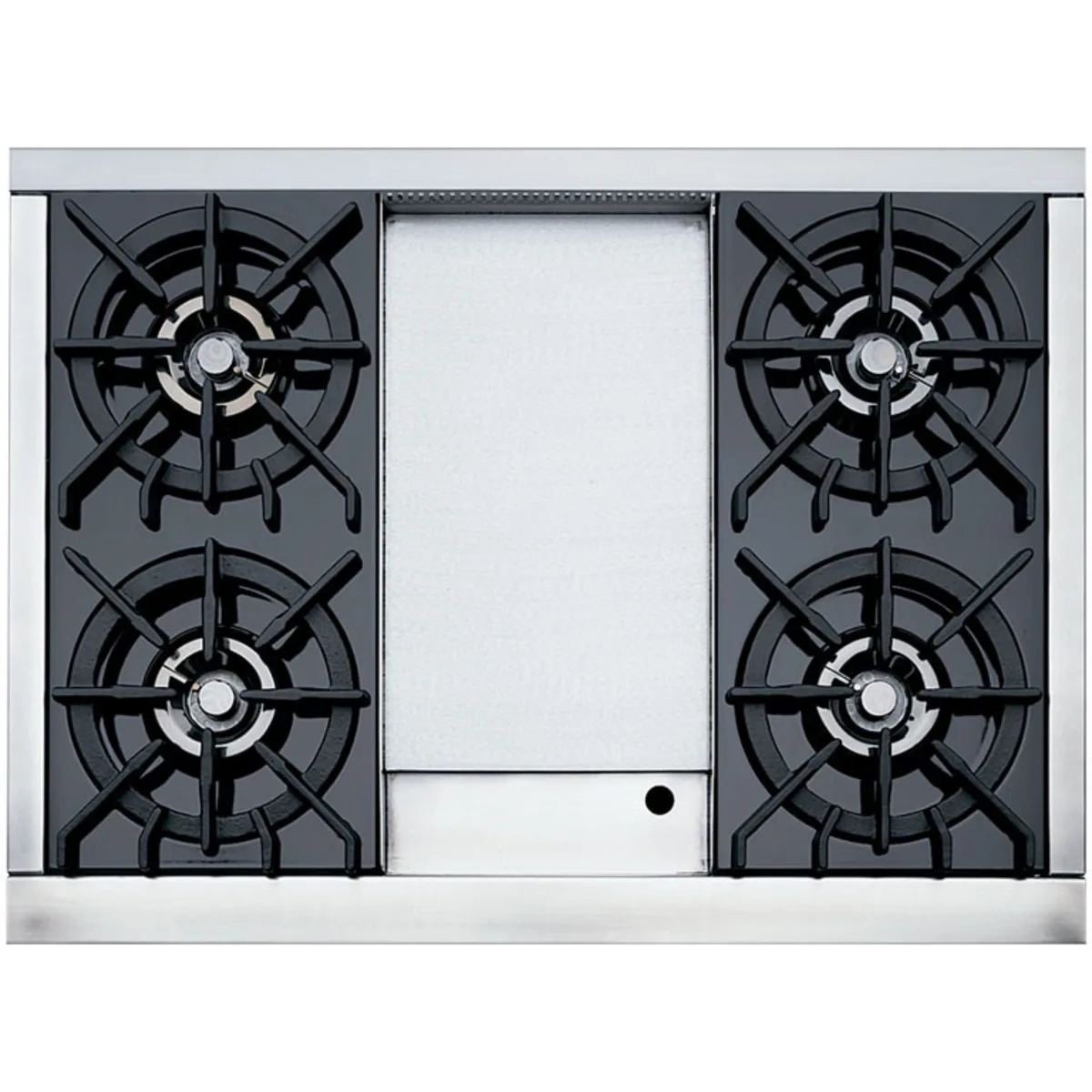 36 Inch Pro-Style Gas Range with 4 Dual Brass Open Burners, 5.5 cu. ft. Convection Oven, Infrared Broiler, Infrared Griddle, Automatic Reignition and Drip Tray: Natural Gas