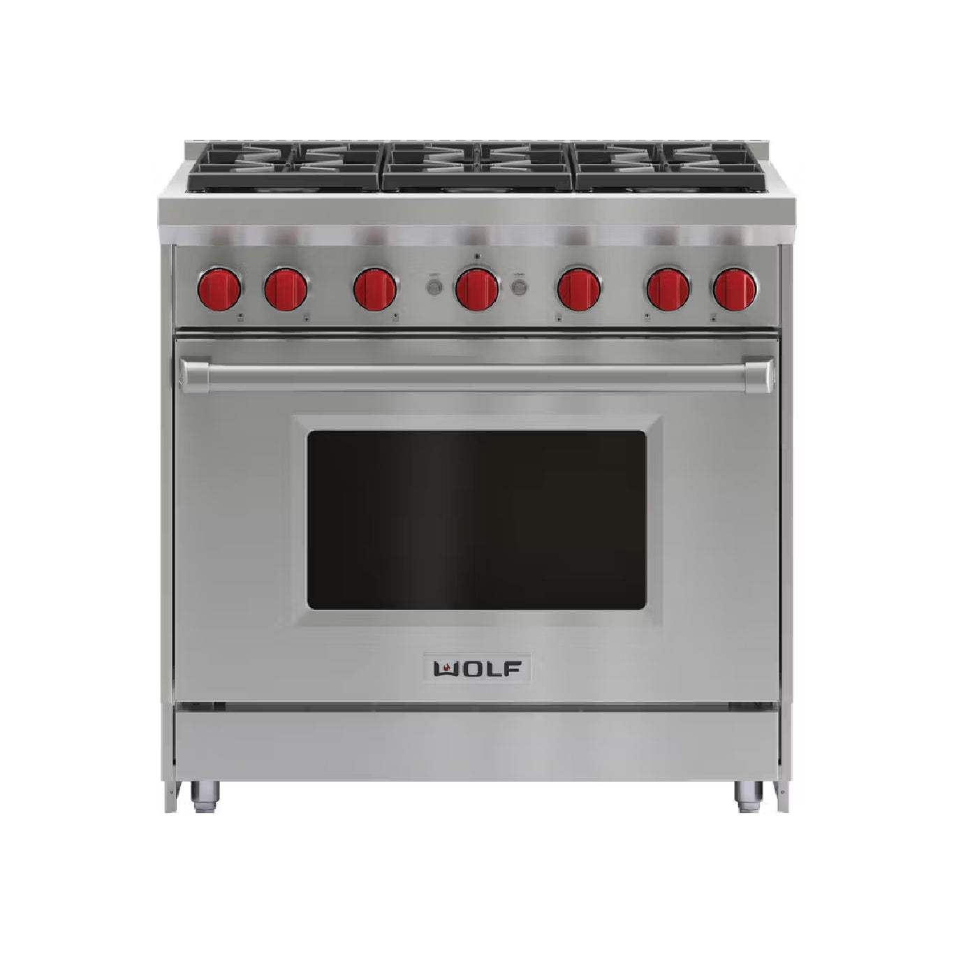 Used: Wolf 36" Gas Range - 6 Burners Model# GR366LP